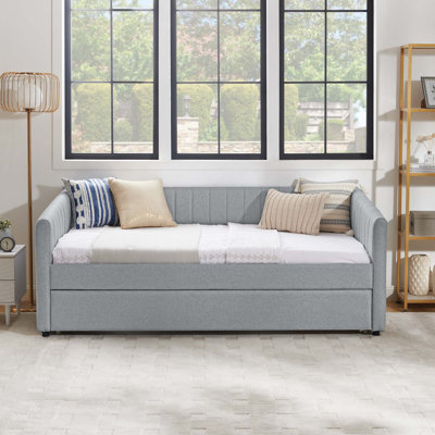 Daybed with Trundle Upholstered Sofa Bed by Latitude Run