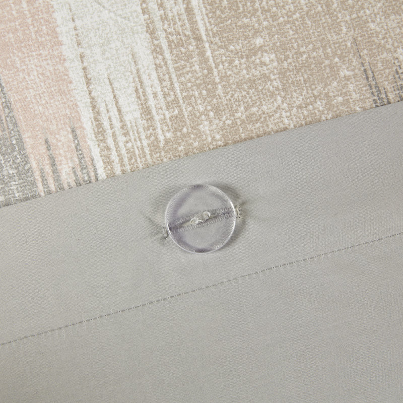 Full/Queen Blush and Gray Cotton Ikat Sham Set