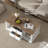 Coffee Table With Storage And Drawers,Rustic Rectangular Centre Table With Solid Wood Legs And Open Shelves,For Living Room,Office,Antique White