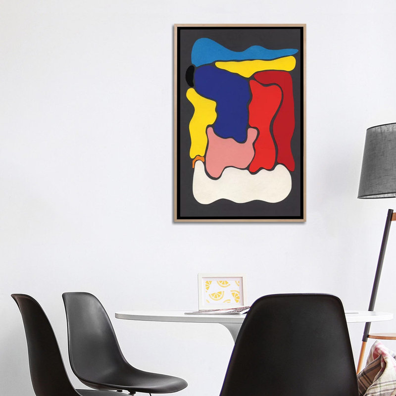 Coloured Forms On Grey, 101.6 cm H x 66.04 cm W x 4.445 cm D, Natural Wood