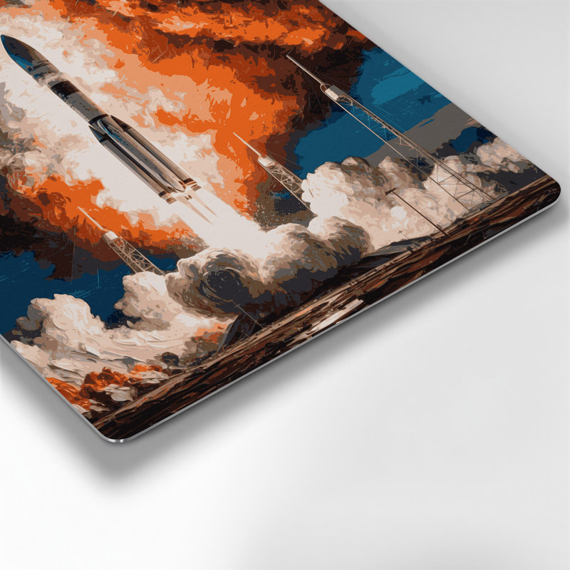 Art mural en métal gris Space SpaceX Falcon