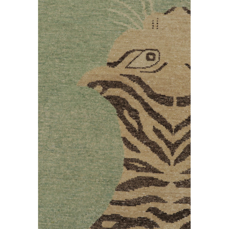 Distressed Homage Handmade Kilim Wool Animal Print Area Rug, Rectangle 13' x 19'