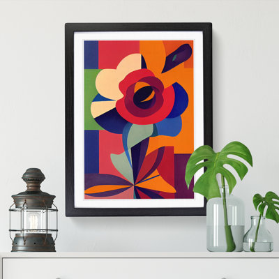 Adilene Lily Flower Suprematism 1 Piece Single Picture Frame Wall Art