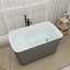 Petite baignoire autoportante en acrylique de 46,85 po x 27,3 po, siège intégré et surface antidérapante, bonde chromée pour un trempage sécuritaire dans les salles de bain compactes-98301529