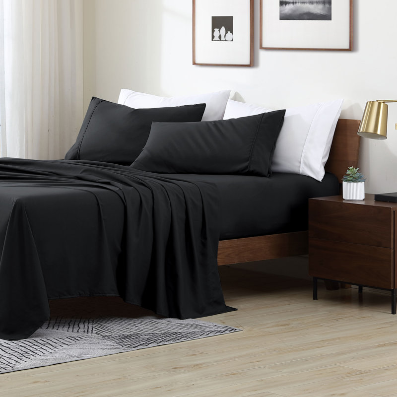Swift Home Ultra-Soft 4-Piece Sheet Set - Essential 1800 Series Microfiber - Fits Mattress up to 14" Thick - Peach Fuzz, Durable, Easy Care