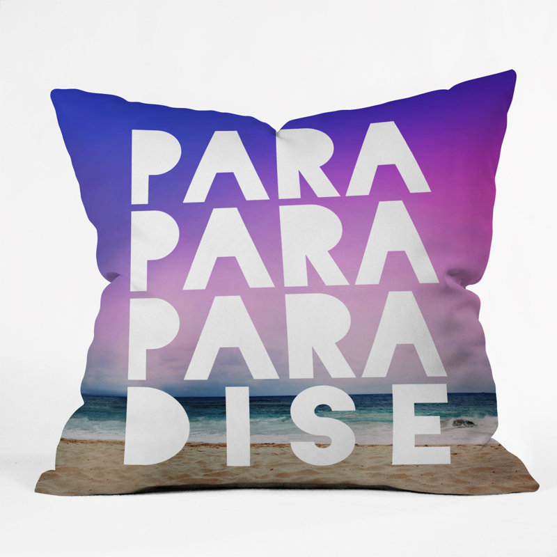 Coussin décoratif intérieur / extérieur Leah Flores Paradise, 18 po x 18 po