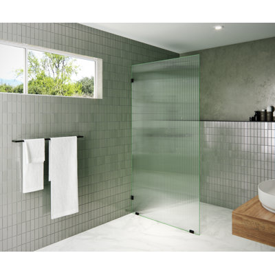 Gaia 40 in. x 78 in. Frameless Fluted Single Fixed Shower Panel
