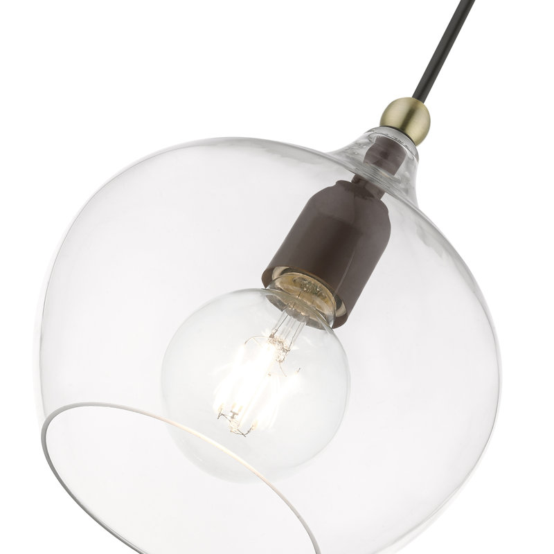 Luminaire suspendu géométrique à 1 lumière Donivin, Bronze