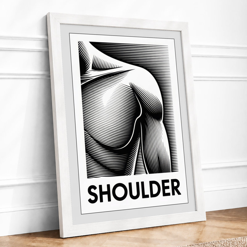 Shoulder Study Minimalist - Framed Print, A4 - 29.7 x 21.0 cm, White