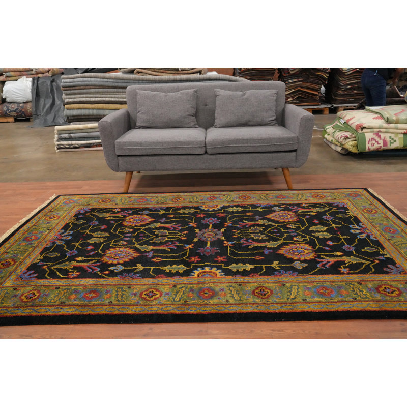 Tapis népalais exquis 5 x 8 avec de riches motifs bohémiens