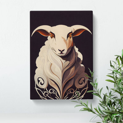 Art Deco Sheep - Wrapped Canvas Print