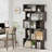 2 PCS 5-Tier Geometric Bookshelf with Open Shelves Closed-back Cubes for Living Room Gray Oak-1715925626-1715925630