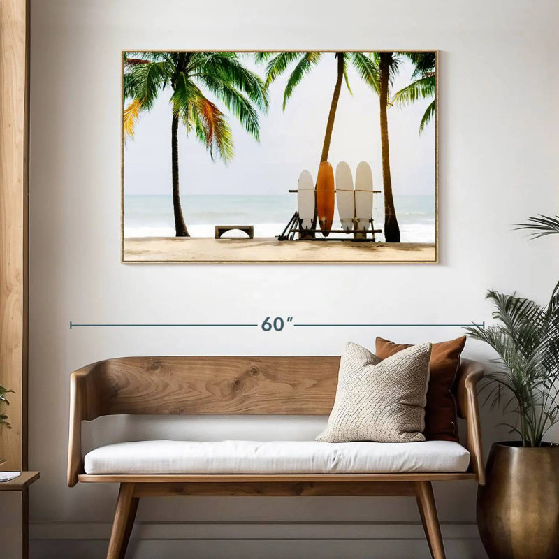 Configuration de la planche de surf, Cadre flottant en bois naturel, 46 po x 31 po
