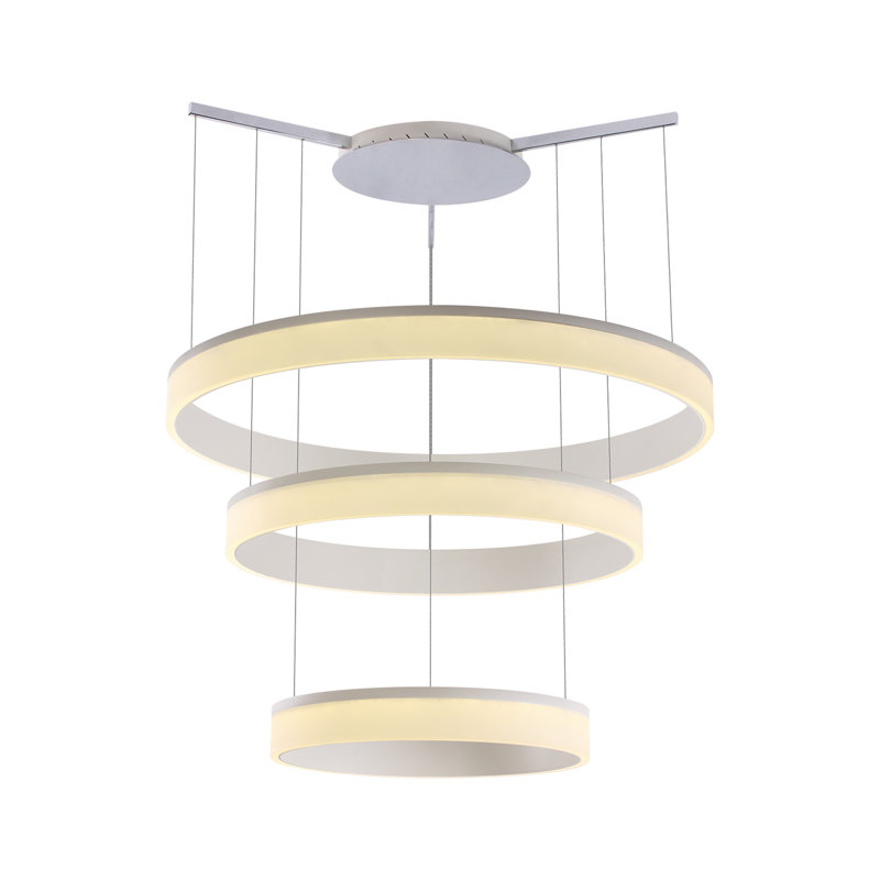 Lustre unique à DEL à niveaux 3 lumières ahsha