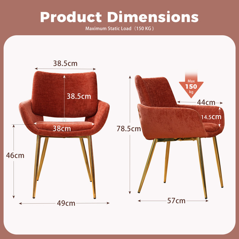 Upholstered Armchair, Orange
