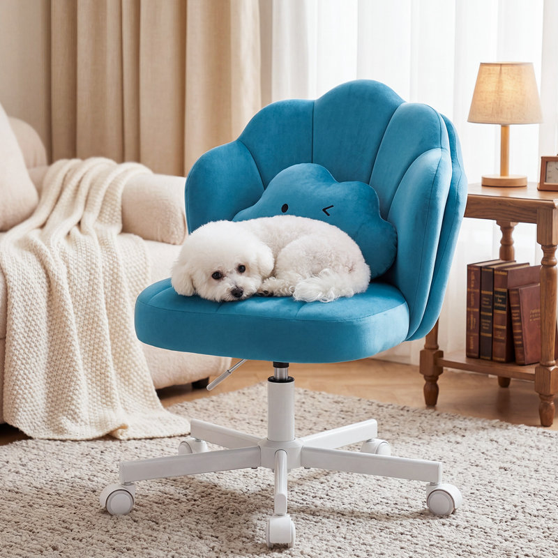 Office Chair, Blue Velvet