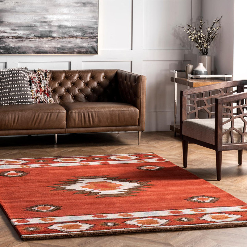 Joshua Southwestern Wool Hand Woven Area Rug, Rectangle 152 x 244cm