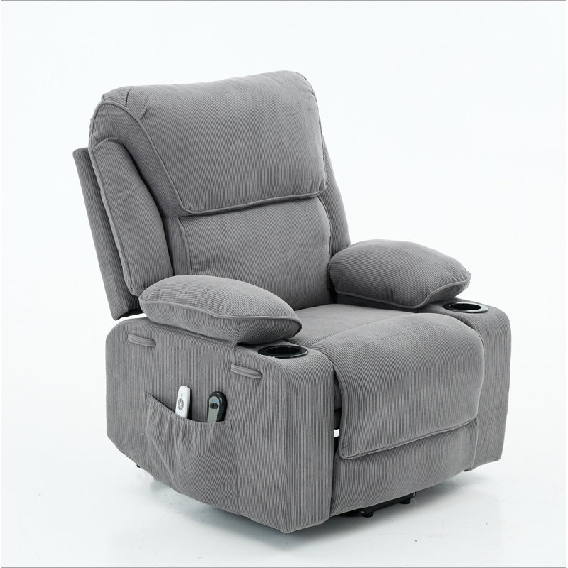 Remote-Controlled Heating And Massage Assistive Recliner For Seniors, Gray