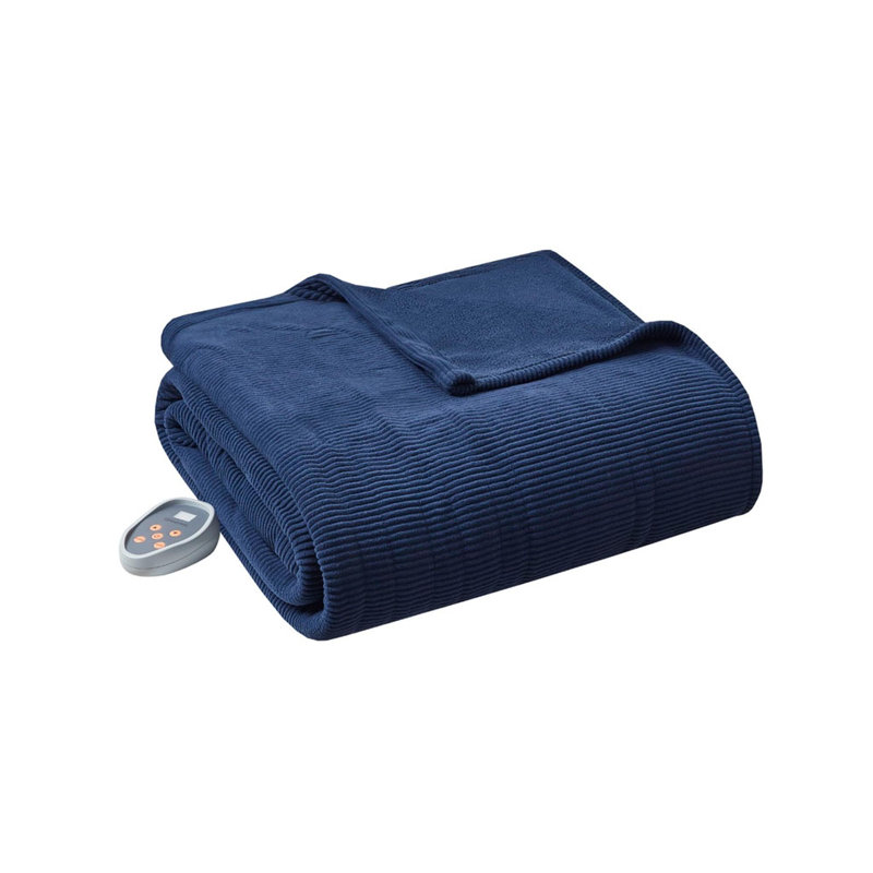 1PC Heated Blanket, Gray, Twin