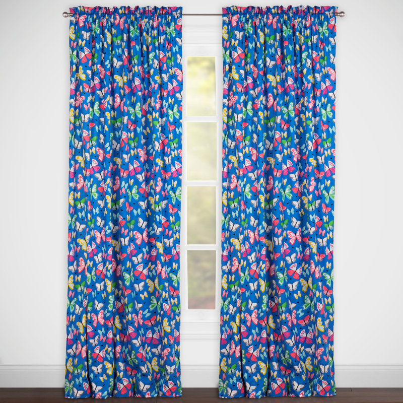 Brilliant Butterflies Semi Sheer Curtain Single Panel