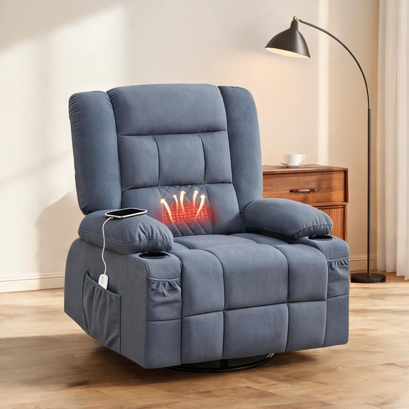 Fauteuil inclinable As Pic de 34,6 po x 37,8 po x 40,5 po avec rangement pivotant et télécommande