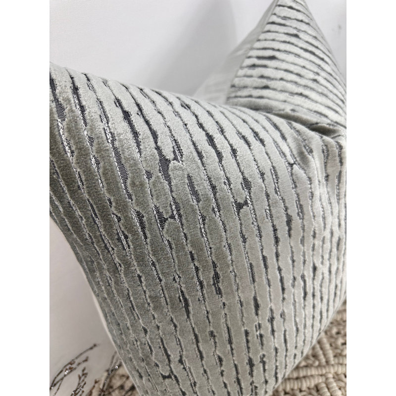 Abstract Silver Square Cushion Cover, Silver