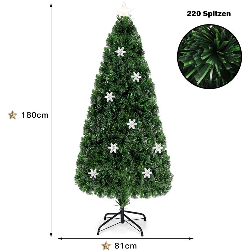 Lighted Artificial Pine Christmas Tree, 180cm H x 81cm W x 81cm D