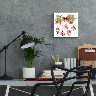 «Red Chinoiserie Christmas A» par Jean Plout, art mural en verre acrylique