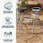 Amlie 23.75" Round Glass Metal Table with 2 Metal Aluminum Slat Stack Chairs-1642503299
