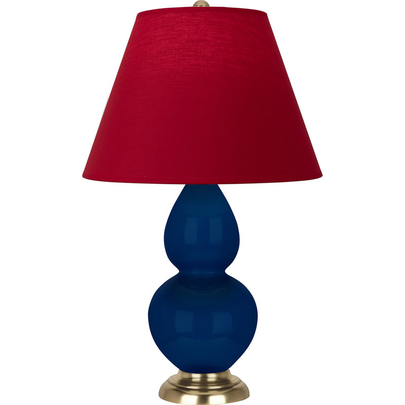 Small Double Gourd Accent Lamp - Sangria, Deep Patina Bronze - Lavender, Plum Shade, Bright Blue/Gray