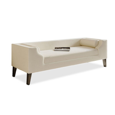 Banc rembourré blanc