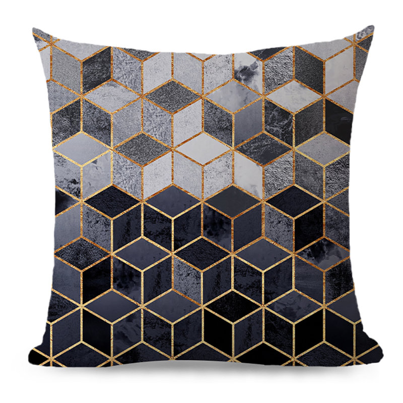 Ensemble de 2 housses de coussins décoratifs 20 po x 20 po, Brun / noir / vert, H 20 po x l 20 po