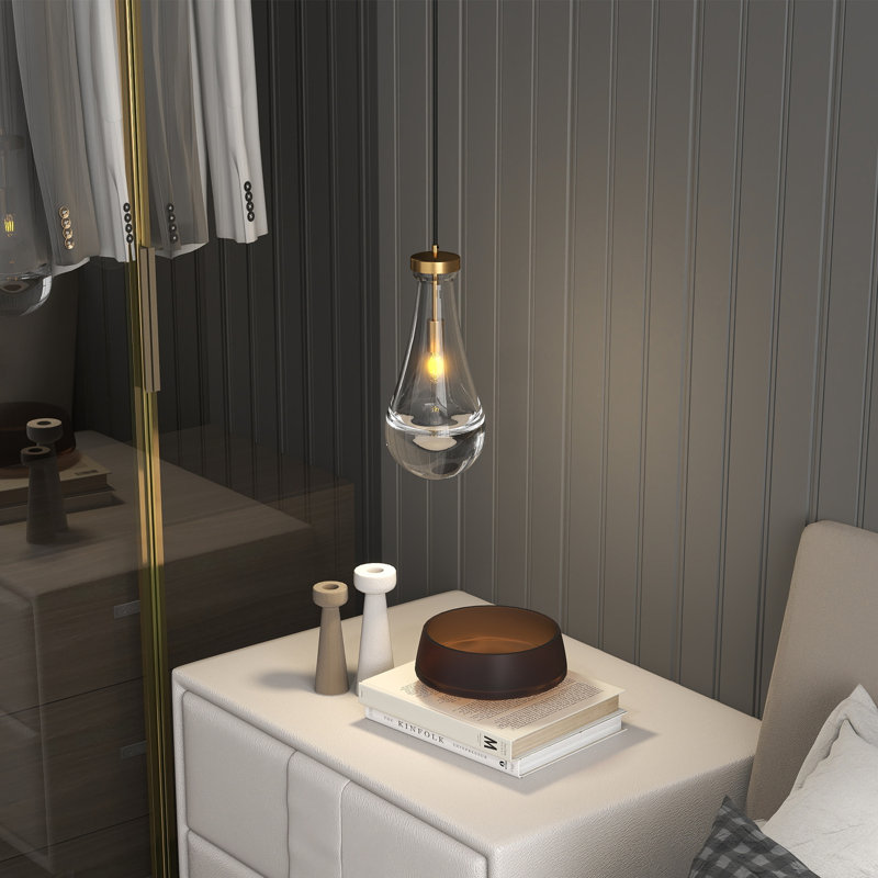Modern LED E12 Bulb Raindrop Pendant Lights, Gold