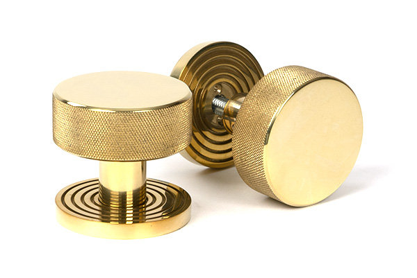 Brompton Interior Mortise Knobset, Polished Brass