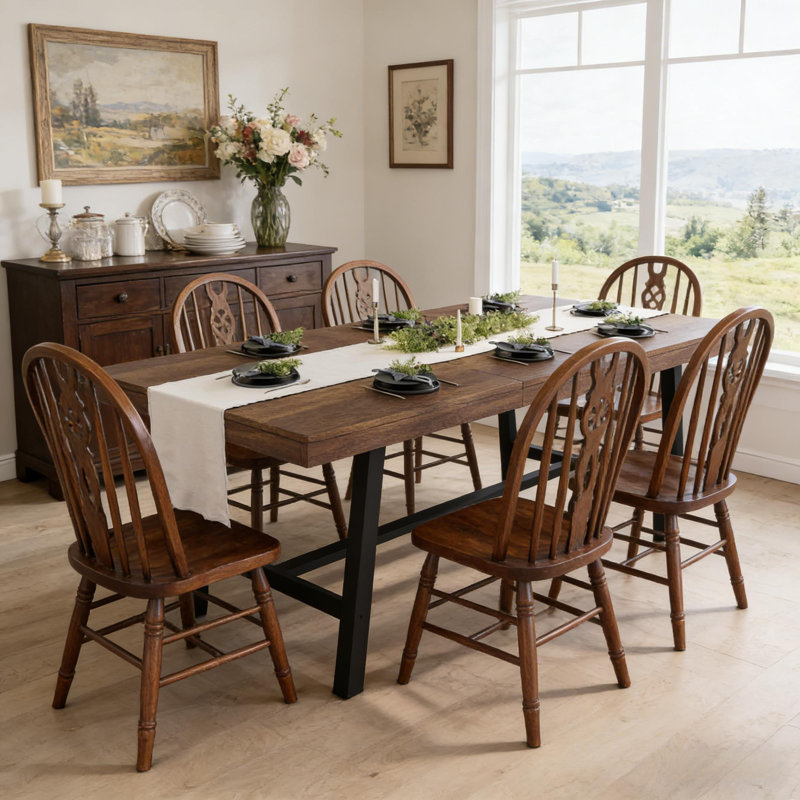 63-83" Extendable Dining Table for 6-8 People, Brown