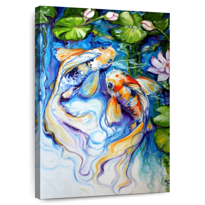 Brampt Koi Koi And Lily, 36" H x 24" W