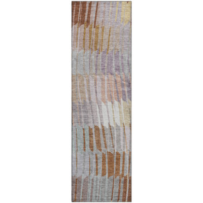 Premium Machine Washable Mayfield AMF2271 Striped Rug