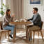  Table de salle à manger ronde en bois d'hévéa pour 2 à 4 personnes Alma, tables polyvalentes de style Mid-Century moderne pour le salon et la cuisine, 250 lb, base transversale stable, installation facile-1287732995