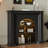 Black Manufactured Wood Electric Fireplace