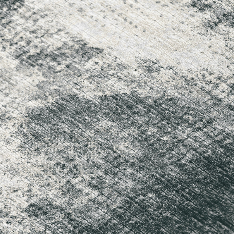 Black and Gray Flat Woven Chenille 9' x 12' Area Rug