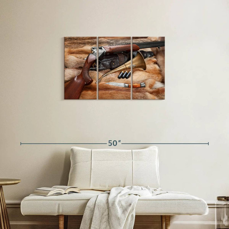Senne, objets de chasse, H 20 po x l 33 po