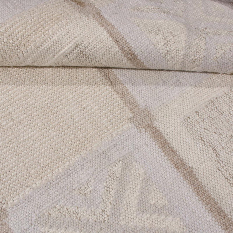 Rug & Kilim’S Scandinavian Cream Gray And Off-White Wool Rug, Rectangle 12' x 18'