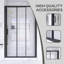 48 po X P 70 po H Porte de douche semi-encadrée avec design triple coulissant au fini noir mat