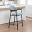 Tabouret de comptoir rembourré avec accoudoirs Devane-123161716