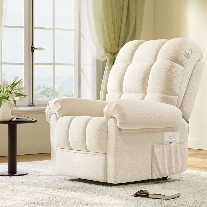 Fauteuil inclinable Kaysah, Velours beige