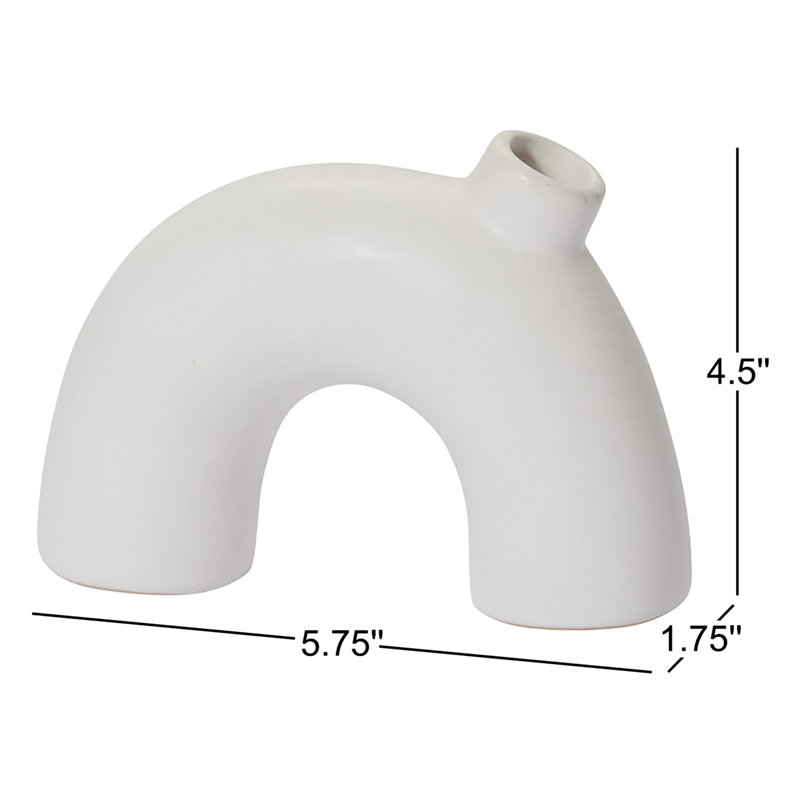 Hedy Handmade Ceramic Table Vase, 4.50" H x 5.75" W x 1.75" D