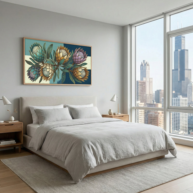 Ensemble d'une toile murale d'art botanique, L 48 po x H 24 po, Naturel
