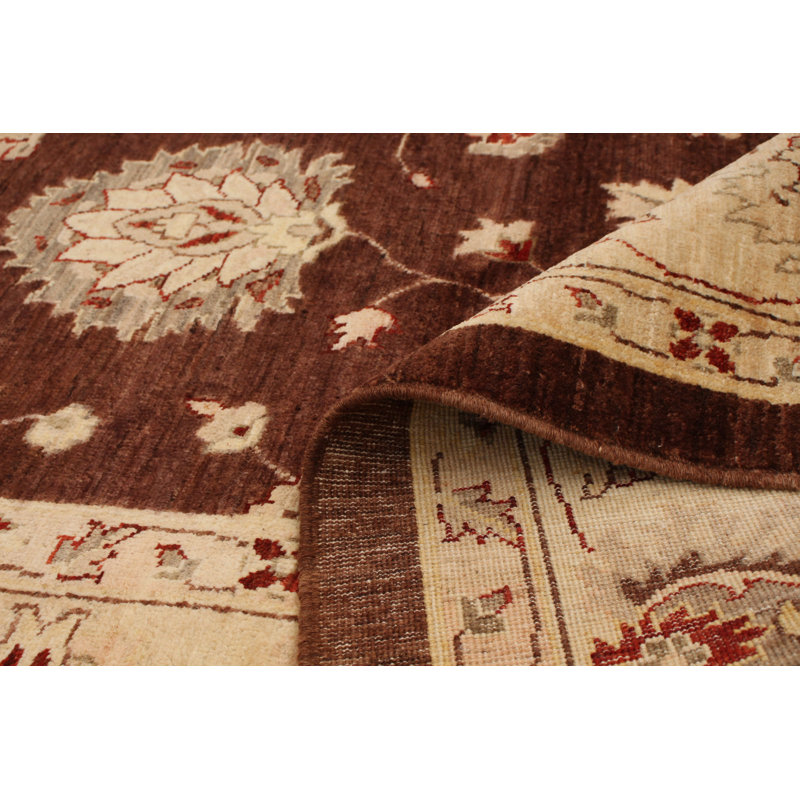 Tapis décoratif en laine de conception unique 8 pi 10 po x 12 pi Chobi noué à la main New Age