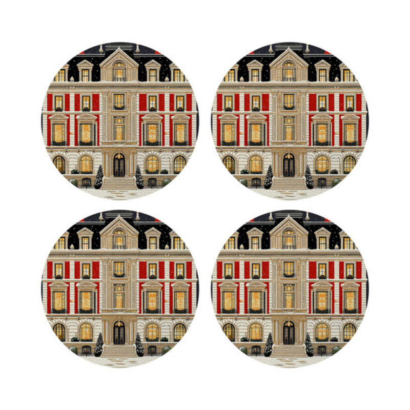 Sous-verres ronds de Noël sur la Cinquième Avenue