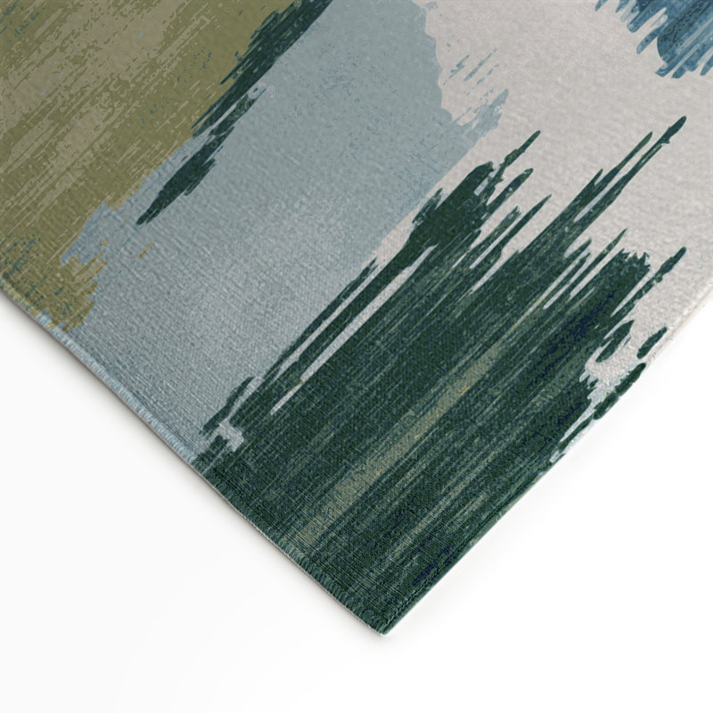 Watercolor Gray Indoor and Outdoor Area Rug, Round 5'